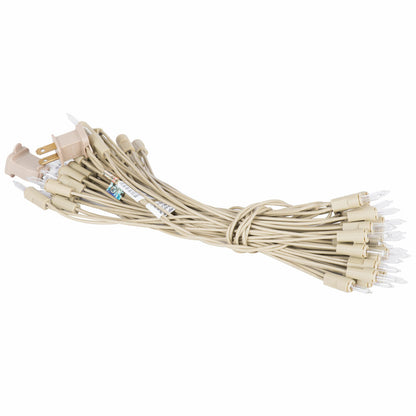 Vickerman 50 Clear Dura-lit Mini Light on Champagne Wire, 37' Christmas Light Strand- 2 Pack