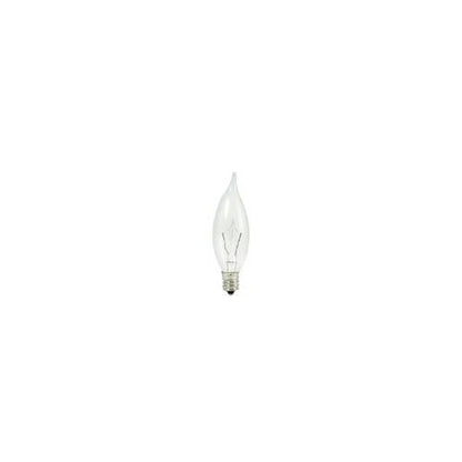 Bulbrite KR25CFC/25 25 Watt Dimmable Krypton Krystal Touch Flame Tip CA8 Chandelier Bulb, Candelabra Base, Clear, 10-Pack