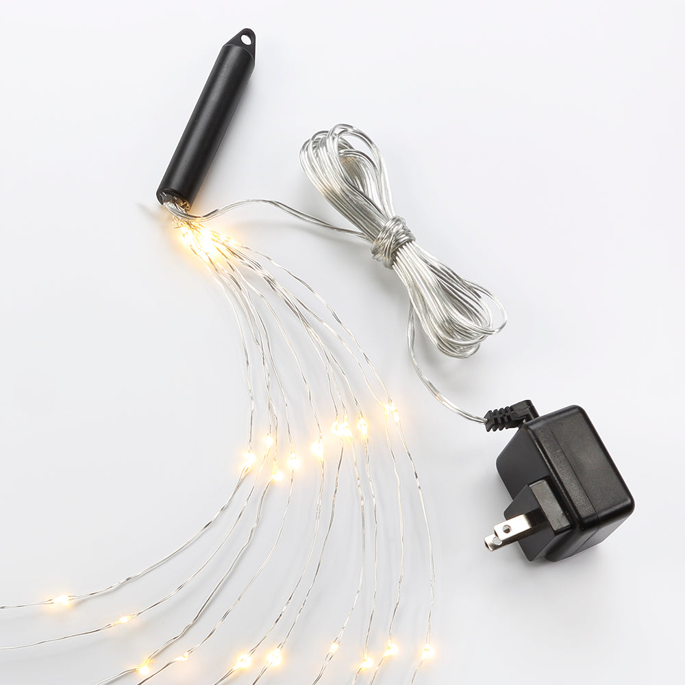 Bulbrite LED/STAR/SIL/M/27K Indoor LED Starry String Lights-Multi, 10 - 10' Copper Wire Strands, Plug-In