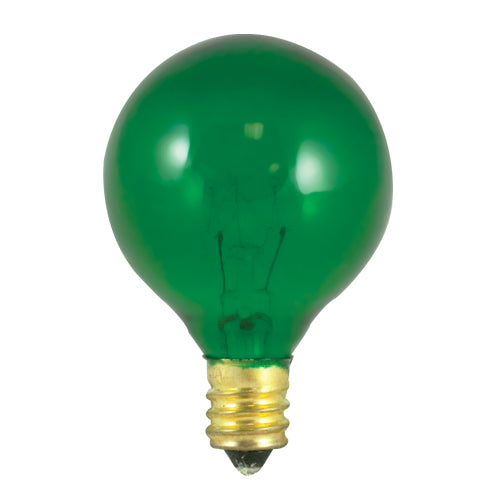 Bulbrite 10G12G 10 Watt Incandescent G12 Globe, Candelabra Base, Transparent Green