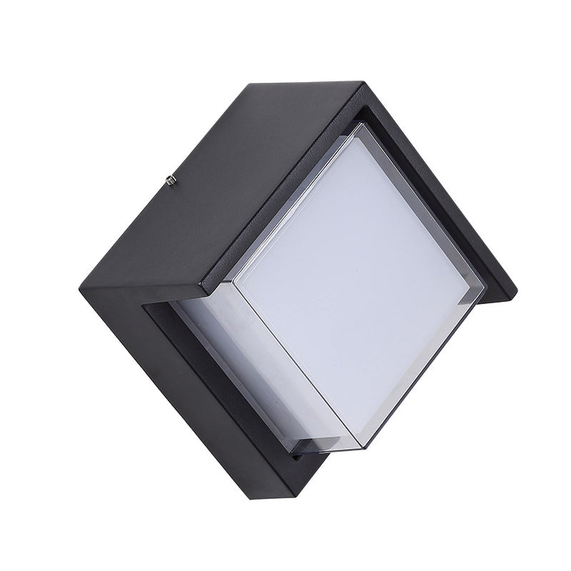 Sunlite 85113 LED Square Modern Outdoor Light Fixture with Canopy, 12 Watts, 850 Lumens, Color Tunable 30K/40K/50K, 90 CRI, ETL Listed, Black, for Entryway, Garage and Porches