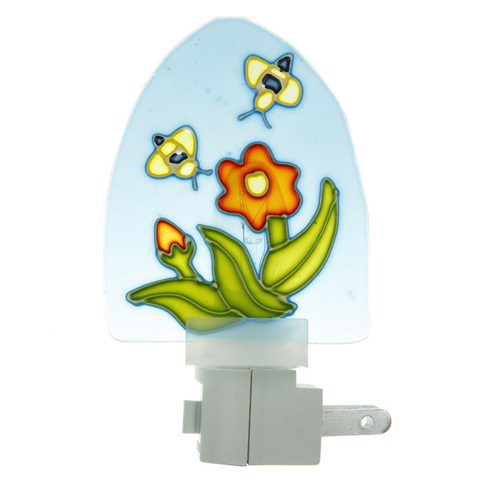 Sunlite E110 Colored Stained Glass Decorative Night Light, Blue