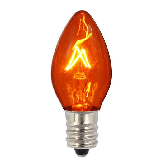 Vickerman C7 Transparent Amber Twinkle Replacement Bulb, 5 watts, 120 Volt, - 50 Pack