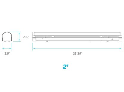 Luxrite Surface Mount LED24/LINEAR/3CCT/UNV2/D 3000K,4000K,5000K Cct Select