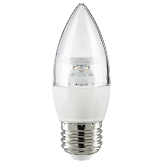 Sunlite 41777 LED Torpedo Tip B11 Chandelier Light Bulb, 7 Watts (60W Equivalent), 500 Lumens, Medium Base (E26), Dimmable, Energy Star, 50K - Super White, Clear 6 Pack