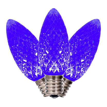 Vickerman C9 LED Blue Faceted Replacement Bulb, - 50 Pack