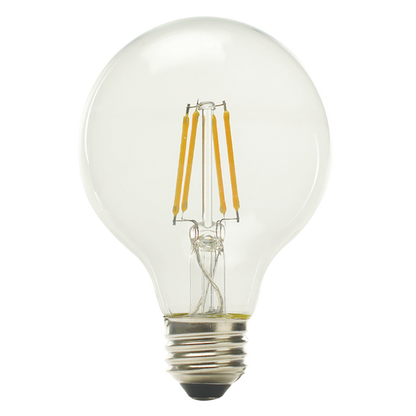 Luxrite LED G25 Globe Light Bulb, E26 Medium Base, 5W, 2700K - Warm White, 80 CRI, Clear Finish, Dimmable, Pack of 7 (LR21619)