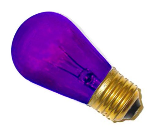 Bulbrite 11S14TP 11W Dimmable S14 String Light Replacement Bulb, Medium Base, Transparent Purple