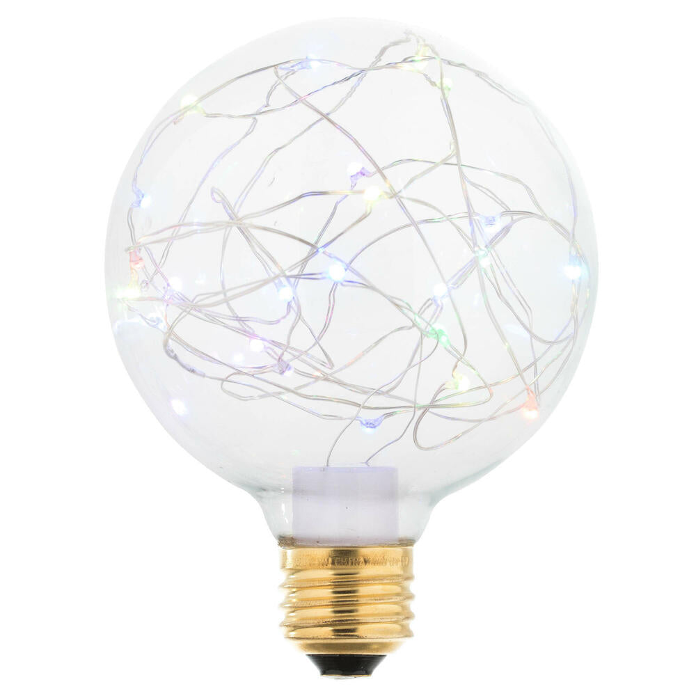 Vickerman 25Lt RGB Plastic G95 Fairy Lt Bulb E26 Brass Base 1Watt- 2 Pack