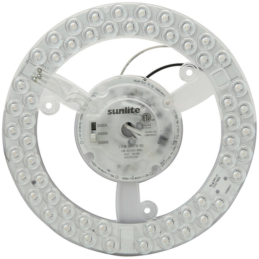 Sunlite 88479 7.3-Inch AC LED Light Engine Module, 15 Watts (100W=), 1350 Lumens, Color Tunable 30K/40K/50K, Dimmable, 50,000 Hours Life Span, 120v, ETL Listed