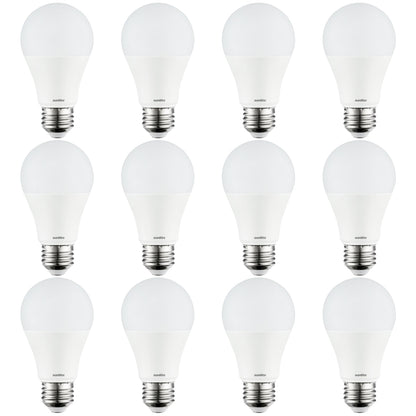 12 Pack Sunlite LED A19 Bulbs, 9 Watt (60 Watt Equivalent), 5000K Super White, Non-dimmable