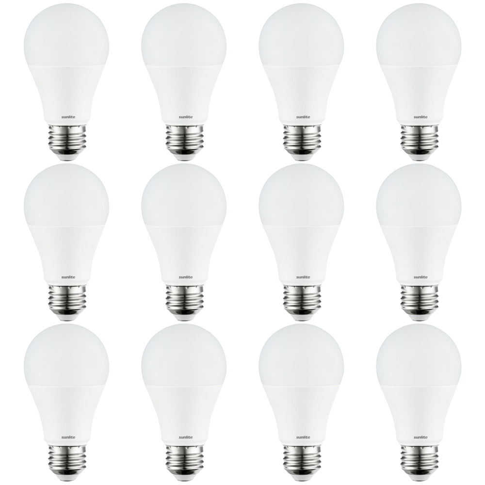 12 Pack Sunlite LED A19 Bulbs, 9 Watt (60 Watt Equivalent), 6500K Dayl ...