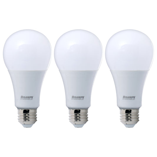 3-PACK BULBRITE LED A21 MEDIUM SCREW (E26) 12W DIMMABLE FROST LIGHT BULB 2700K/WARM WHITE LIGHT 75W EQUIVALENT