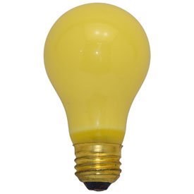 Sylvania 10386 60 Watt 130 Volt A19 Yellow Bug Light Bulb