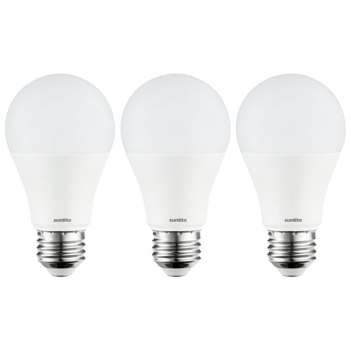 Sunlite 80862-SU LED A19 Light Bulb, Non-Dimmable 11 Watt (75W Equivalent), 1100 Lumens, Medium (E26) Base, UL Listed, 40K - Cool White 3 Pack