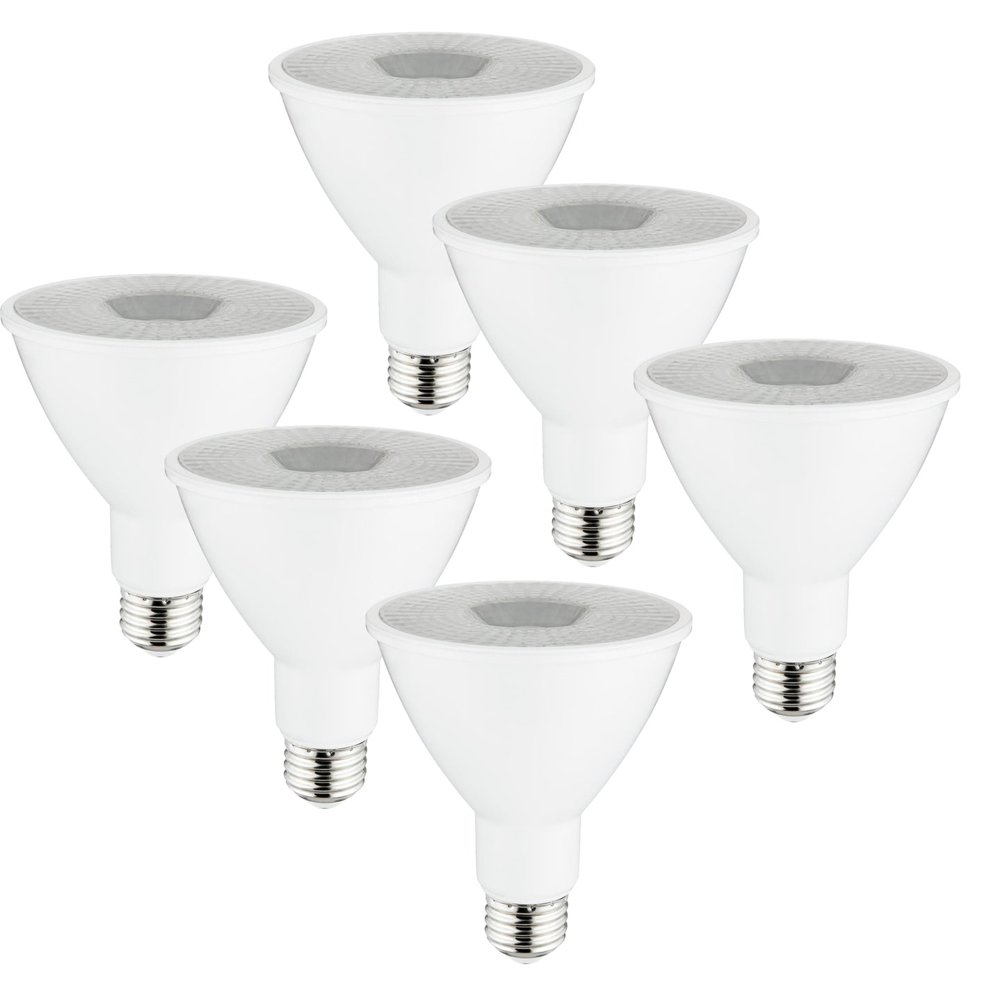 Sunlite 6-pack LED 90 CRI PAR30 Long Neck Reflector Light Bulb, 10 Watts (75W Equivalent), 750 Lumens, Dimmable, Medium Base (E26), Wide 40° Beam Angle, Energy Star Certified, ETL Listed, 30K - Warm White