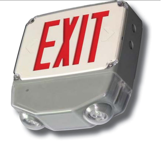 Wet Location All LED Exit & Emergency Combo