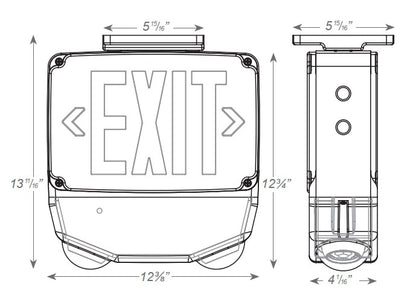 Wet Location All LED Exit & Emergency Combo