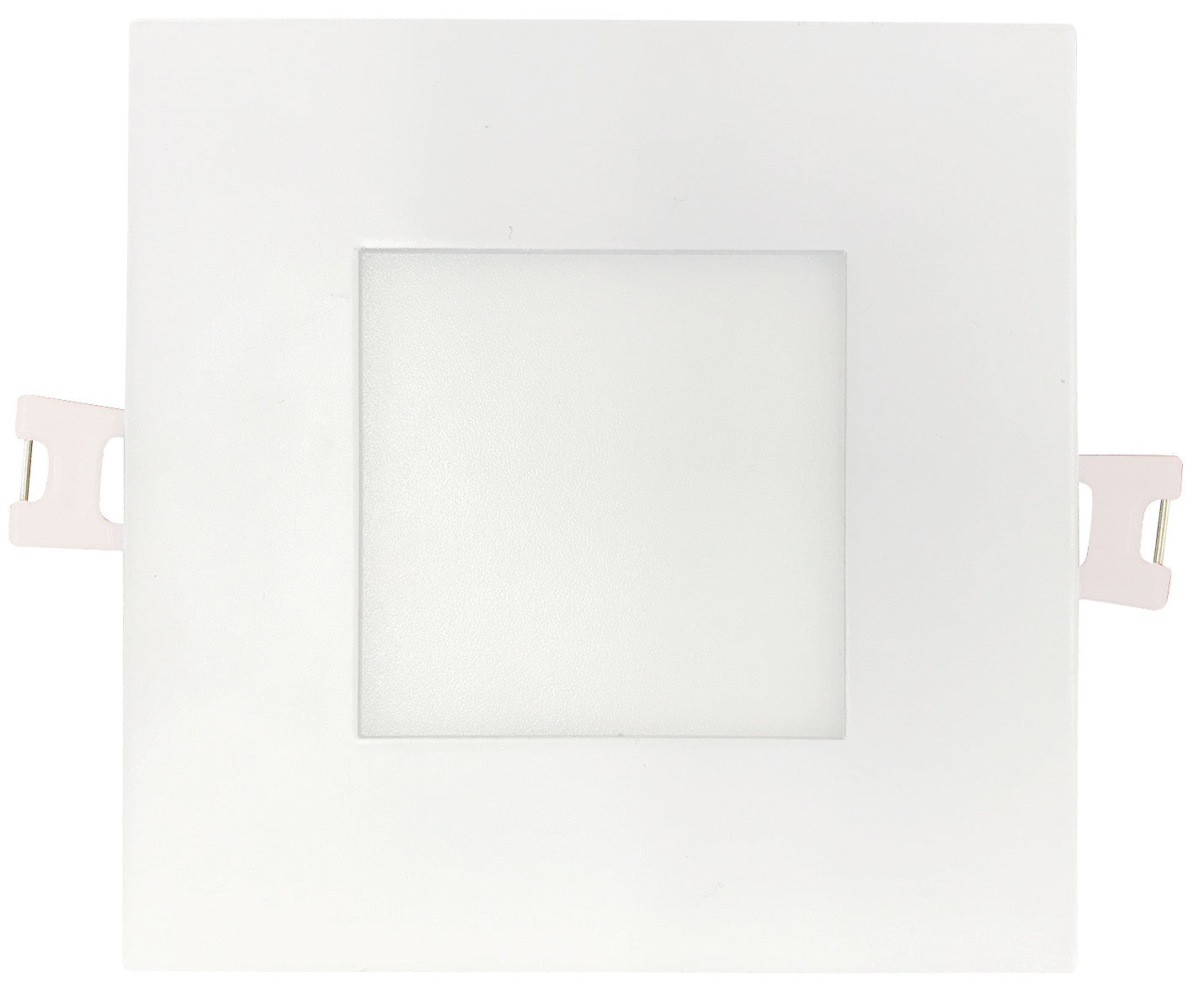Luxrite LED 4" Mini Panel Square Smooth Canless Wafer Spotlight, 10W, 750 Lumens, Color Selectable - 2700K/3000K/3500K/4000K/5000K, 80 CRI, White Finish, Dimmable, Pack of 3 (LR23759)