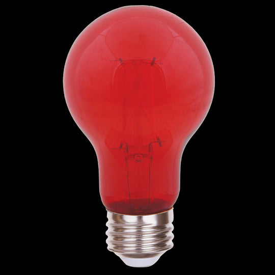 Luxrite LED Filament A19 Light Bulb, E26 Medium Base, 4.5W, Red Transparent Bulb Finish, Pack of 8 (LR21720)