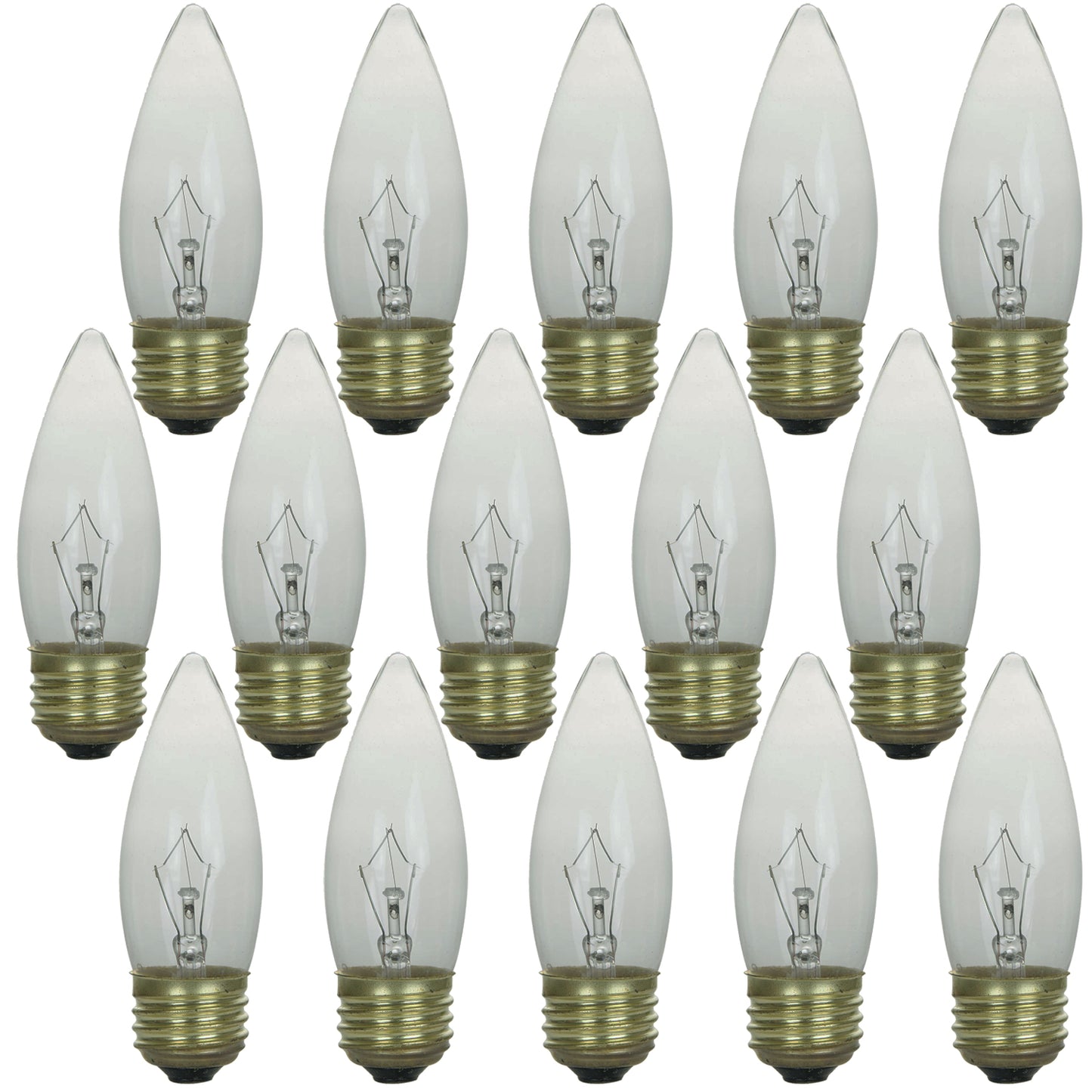 Sunlite 25 Watt Torpedo Tip Chandelier , Medium Base, Clear