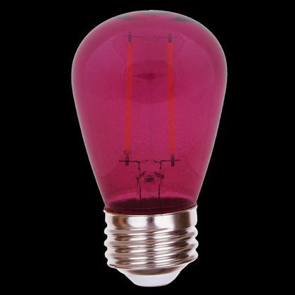 Luxrite LED Filament S14 Light Bulb, E26 Medium Base, 0.5W, Purple Transparent Bulb Finish, Pack of 9 (LR21731)