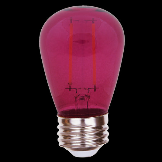 Luxrite LED Filament S14 Light Bulb, E26 Medium Base, 0.5W, Purple Transparent Bulb Finish, Pack of 9 (LR21731)