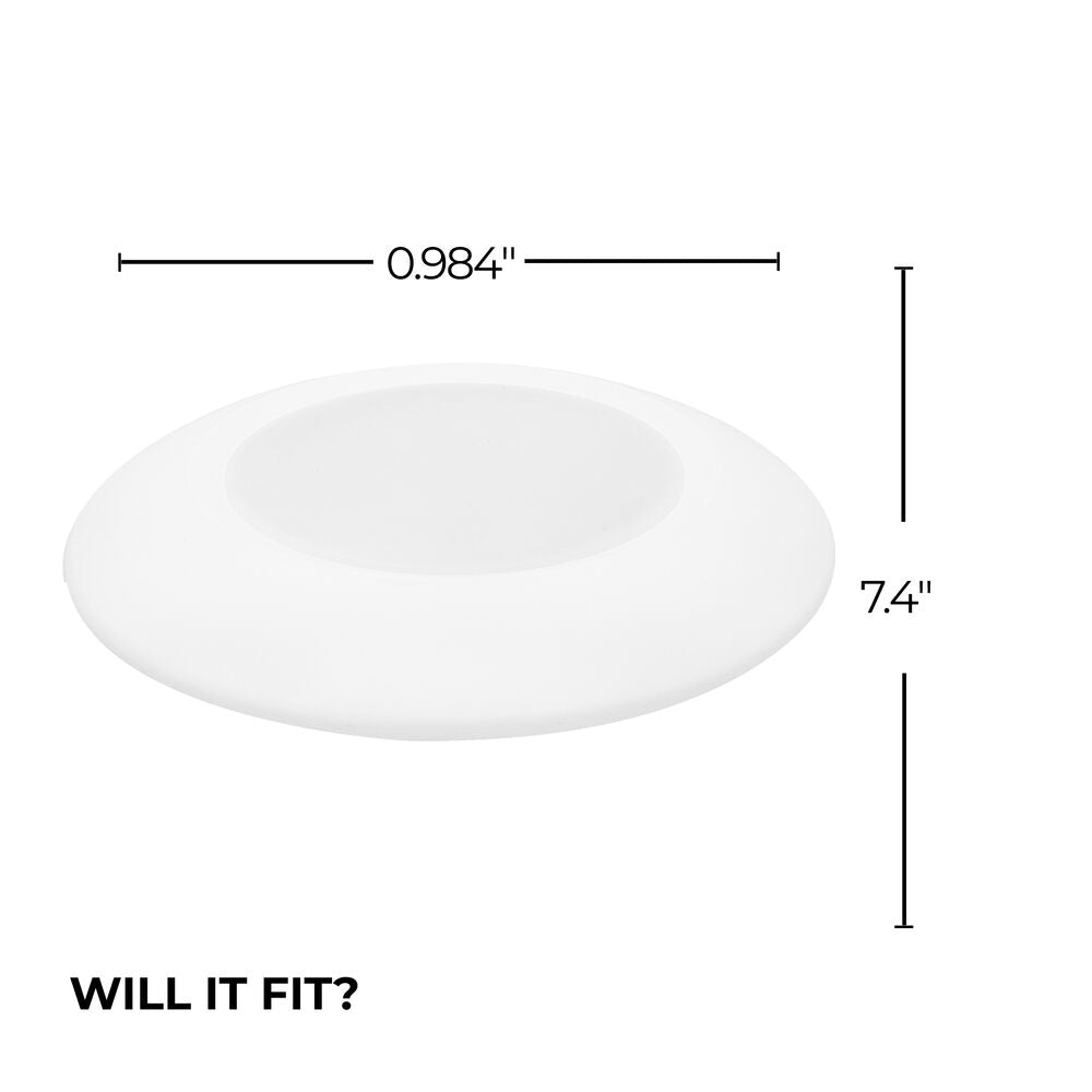 Bulbrite LED 7" Round Disc Light 5CCT White Aluminum with Pigtail JA8, E26 Medium Base, 14-Watt, White Finish, 4-Pack