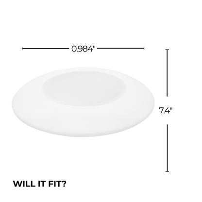 Bulbrite LED 7" Round Disc Light 5CCT White Aluminum with Pigtail JA8, E26 Medium Base, 14-Watt, White Finish, 4-Pack