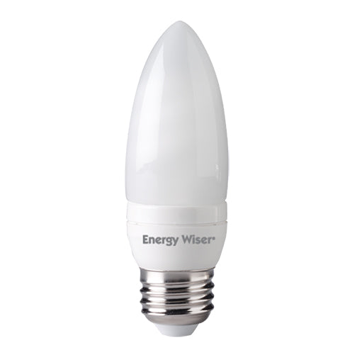 Bulbrite CF7/ETF 7 Watt Compact Fluorescent B10 Chandelier Bulb, Medium Base, Warm White, 40 Watt Equivalent