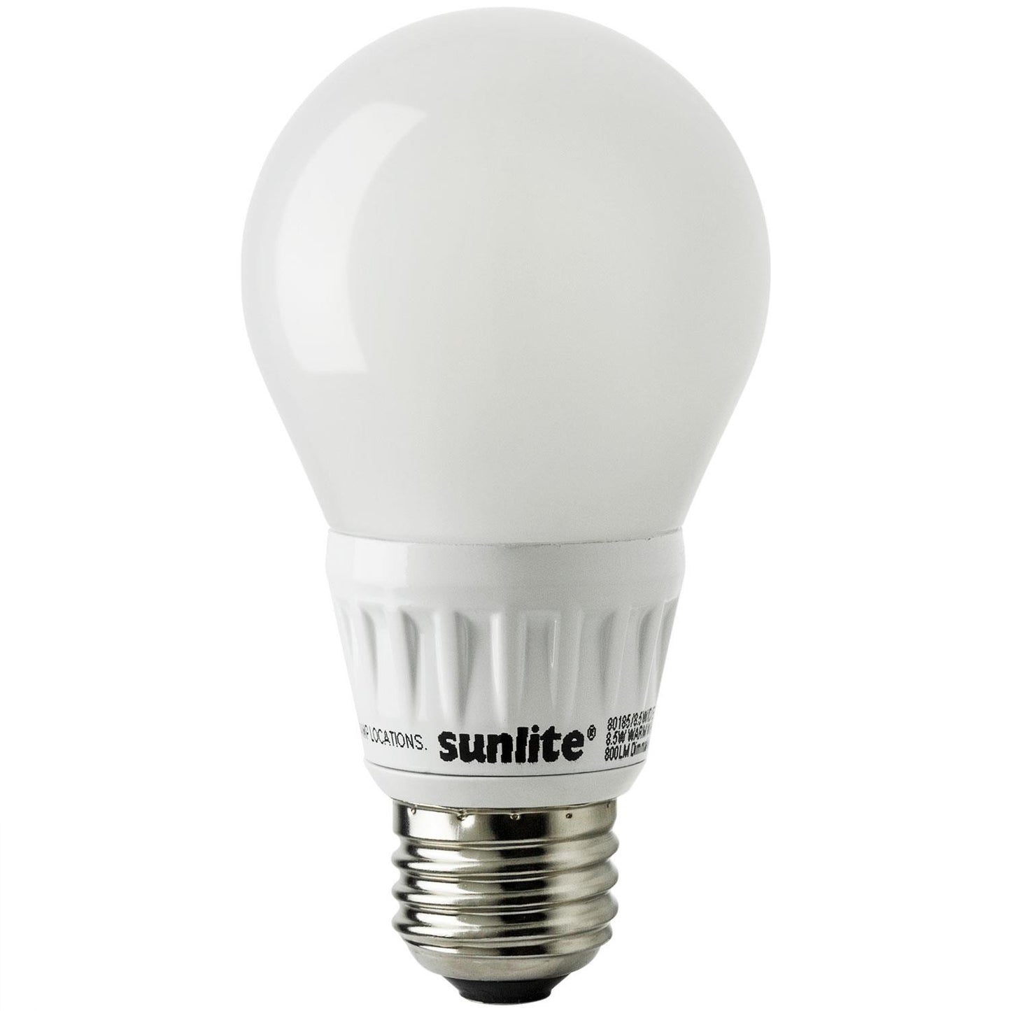 Sunlite LED 8 Watt Dimmable A19 Household 2700K Warm White 800 Lumens Light Bulb