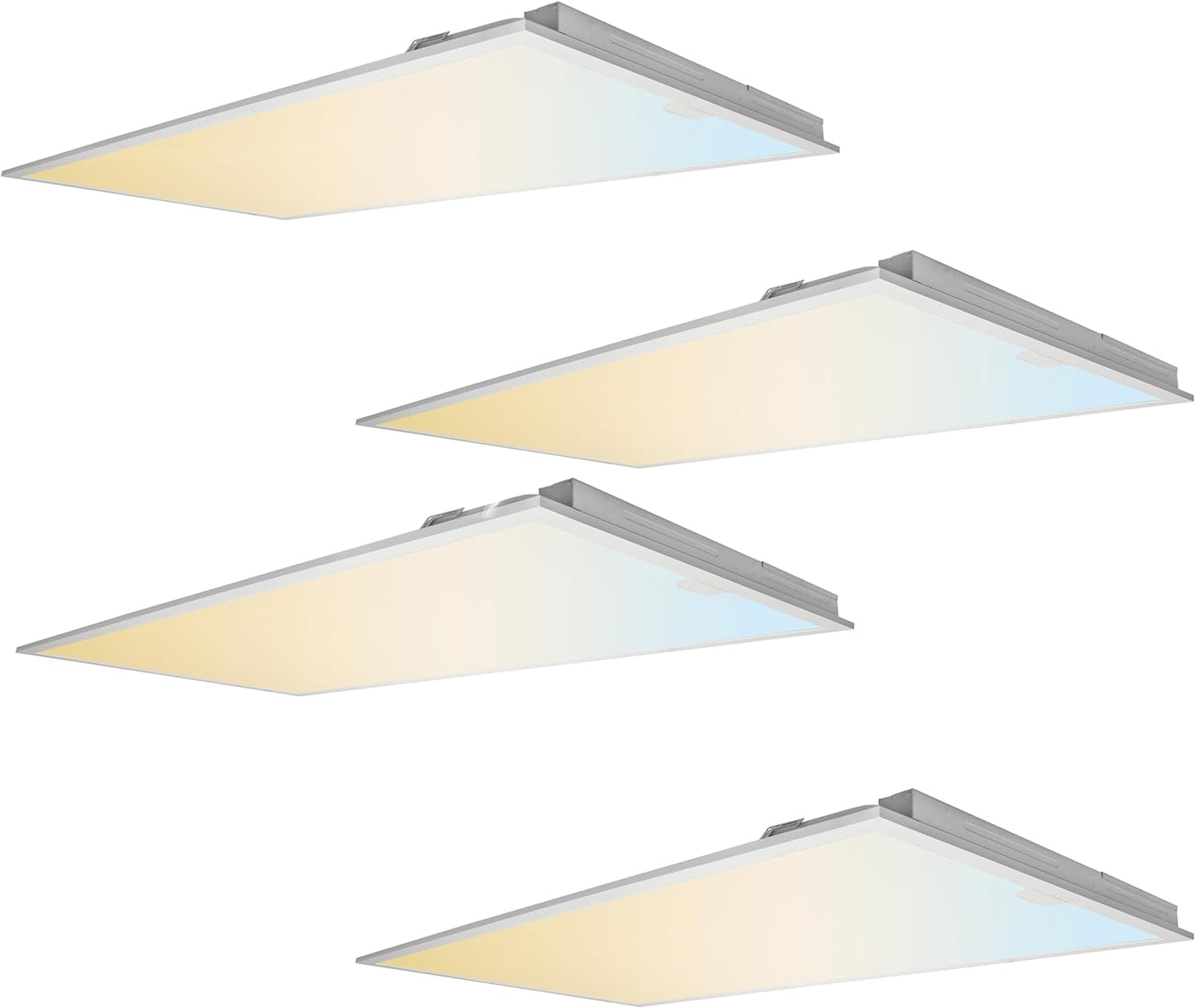 Sunlite 85612 LED 4-Pack 2x4 Foot LED White Backlit Panel Light Fixture, Power Selectable 30W/40W/50W, Color Selectable 35K/40K/50K, 3570-6050 Lumens, 120-277V, Dimmable, UL Listed, ROHS Compliant