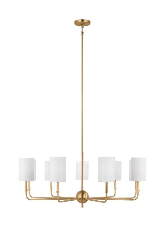 Foxdale 9 Light Satin Brass Chandelier Ceiling Light