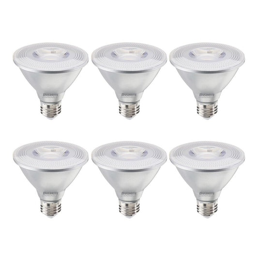 Bulbrite Pack of (6) 10 Watt Dimmable Narrow Flood PAR30SN Medium (E26) LED Bulb - 830 Lumens, 2700K, and 90 CRI