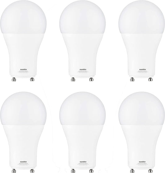 Sunlite 88257 LED A19 Light Bulb, 14 Watts (100W Equivalent) 1500 Lumens, GU24 Twist and Lock Base, Dimmable, UL Listed, 2700K Warm White, 6 Pack