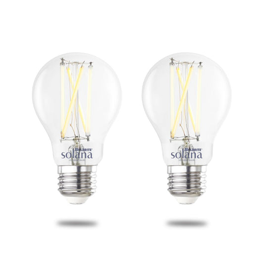 Bulbrite Solana 2-Pack 60 Watt Equivalent A19 Smart WiFi Connected 90CRI LED Edison Filament Light Bulb