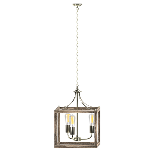 Gabbia Three Light Square Farmhouse Pendant Fixture