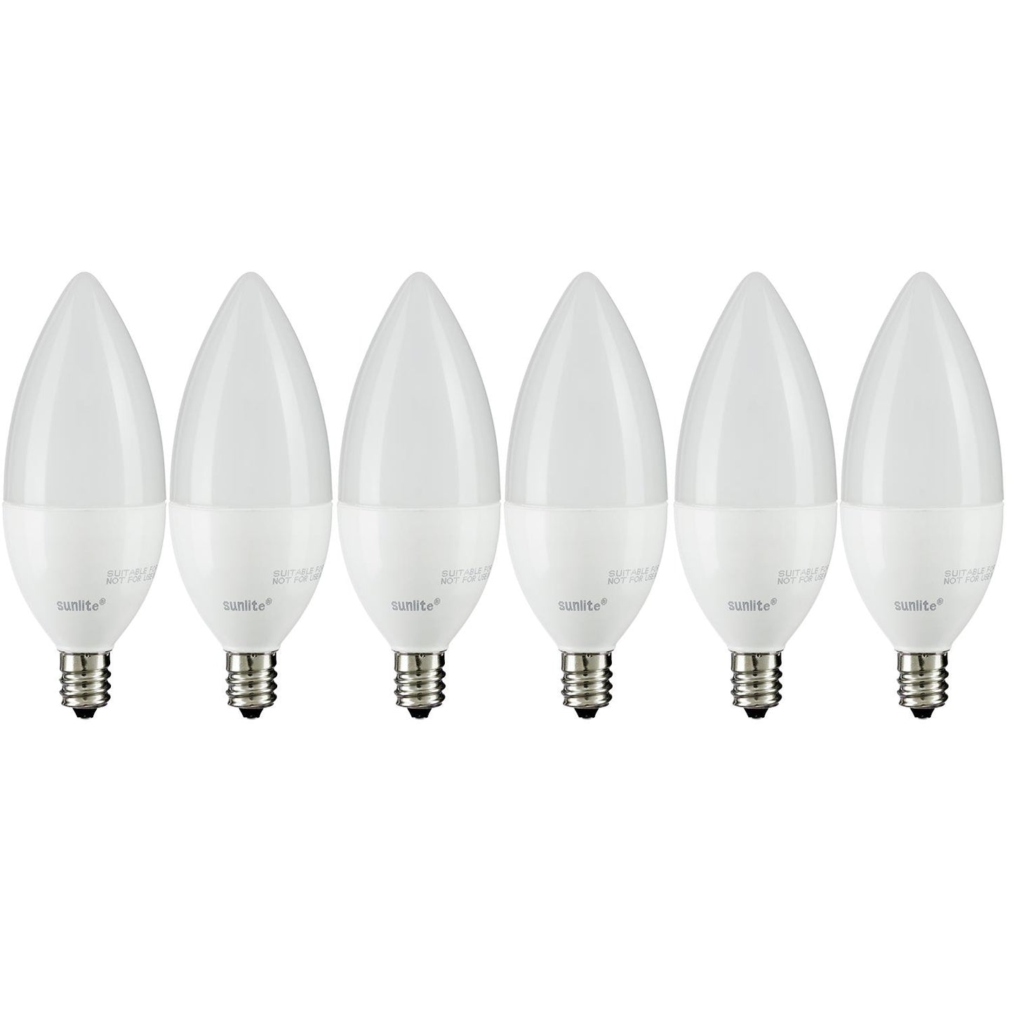 Sunlite CTF/LED/7W/E12/FR/D/ES/27K LED Torpedo Tip Chandelier 7W (60W Equivalent) Light Bulb Candelabra (E12) Base, 2700K Soft White