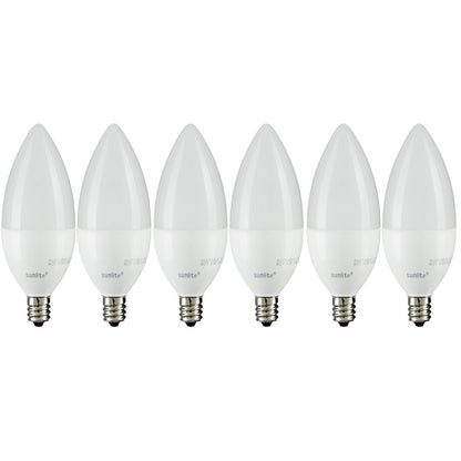 Sunlite CTF/LED/7W/E12/FR/D/ES/27K LED Torpedo Tip Chandelier 7W (60W Equivalent) Light Bulb Candelabra (E12) Base, 2700K Soft White