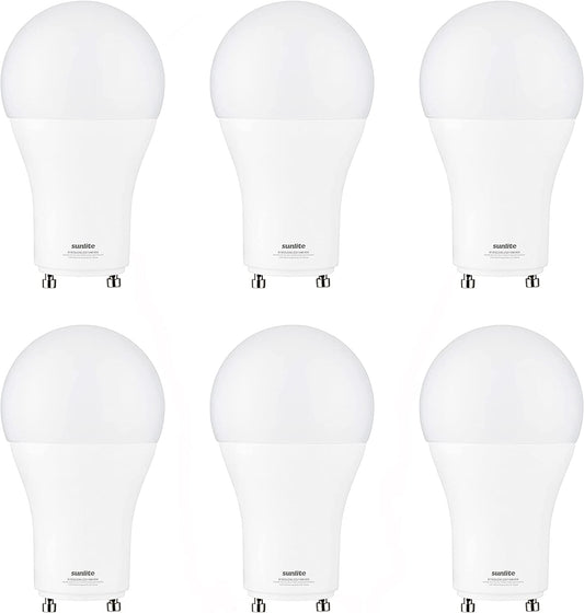 Sunlite 88258 LED A19 Light Bulb, 14 Watts (100W Equivalent) 1500 Lumens, GU24 Twist and Lock Base, Dimmable, UL Listed, 4000K Cool White, 6 Pack