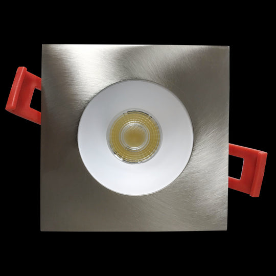 Luxrite 2" Regressed Interchangeable Canless Spotlight Square Brushed Nickel Trim, Pack of 5 (LR23455)