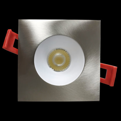 Luxrite 2" Regressed Interchangeable Canless Spotlight Square Brushed Nickel Trim, Pack of 5 (LR23455)