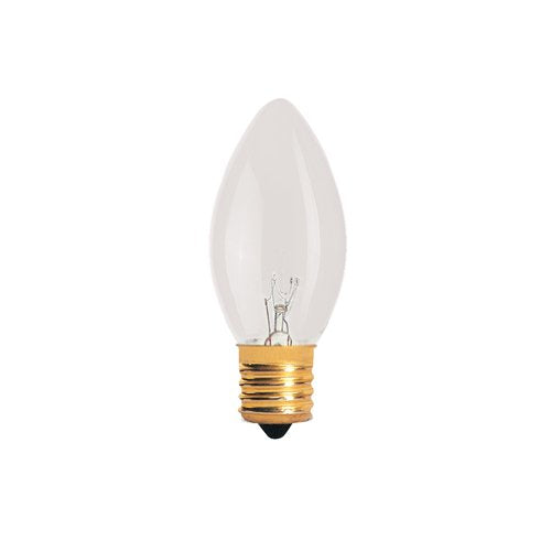 Bulbrite 7C9C-25PK 7 Watt Incandescent Night Light C9 Replacement Bulb, Clear, 25-Pack