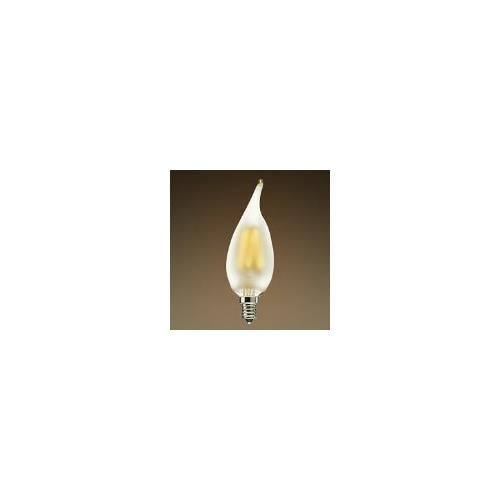 Bulbrite LED2CA10/27K/FIL/E12/F 2 Watt LED Frost Filament CA10 Bulb, Candelabra (E12) Base, Frost Finish
