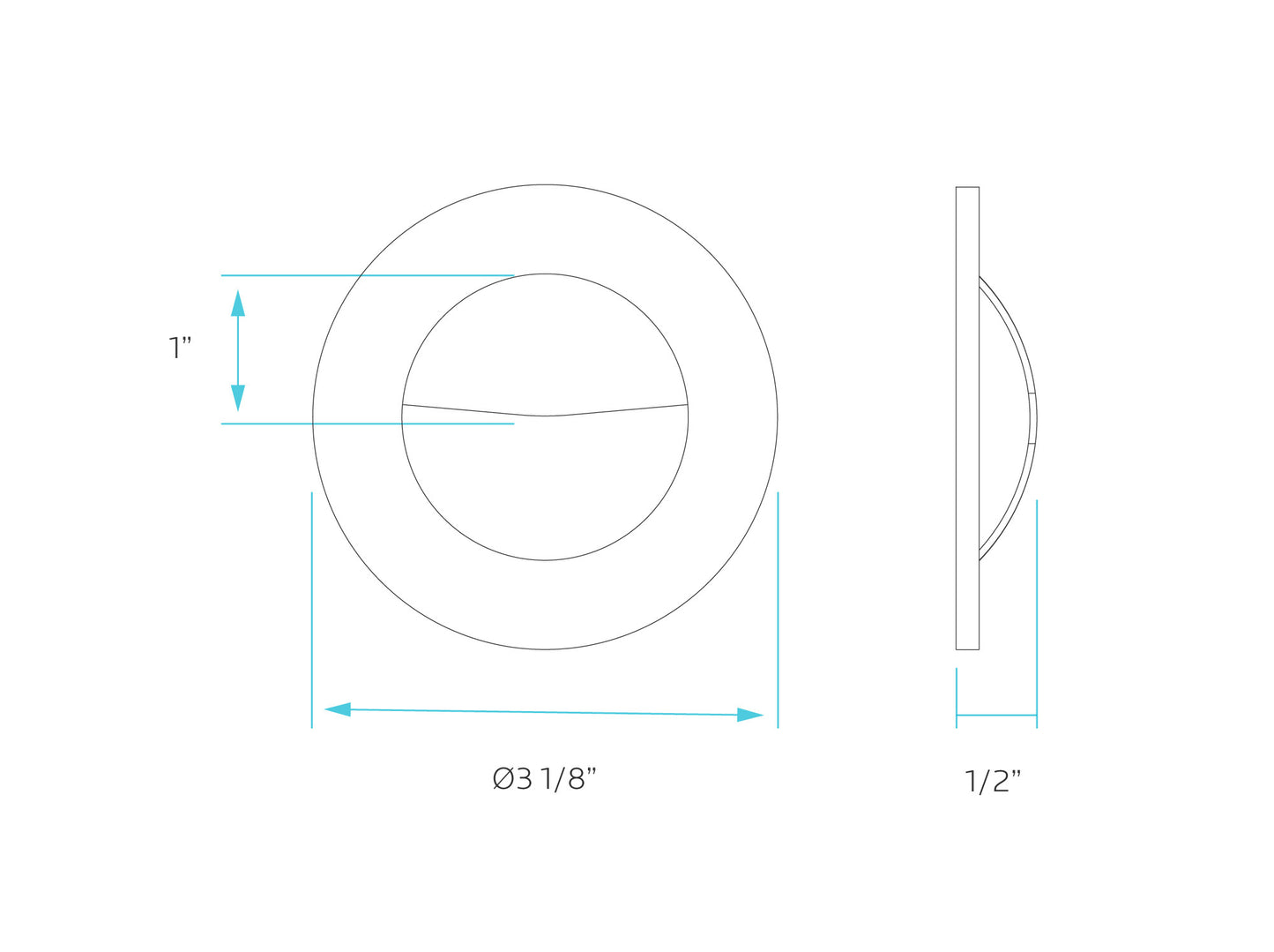 Luxrite 2" Regressed Interchangeable Canless Spotlight Round Wall Washer Trim, Pack of 5 (LR23441)
