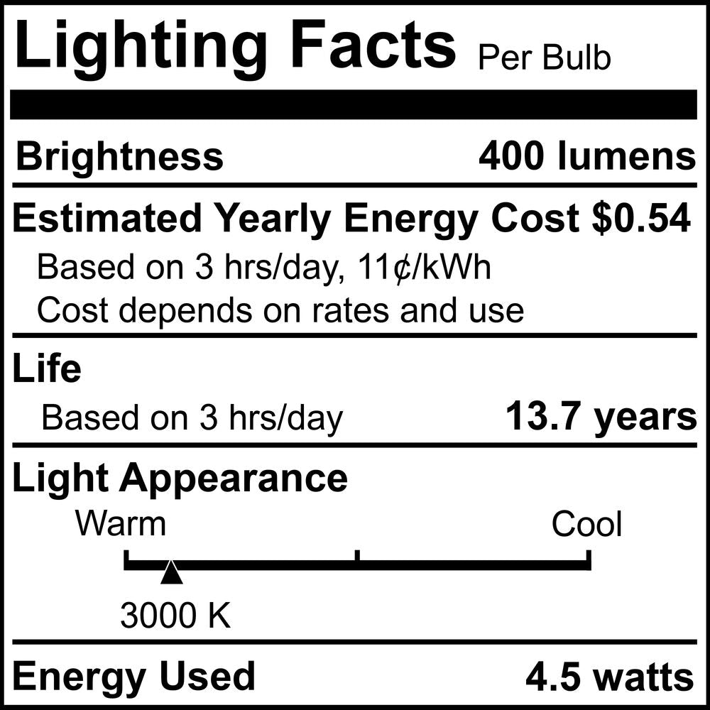 Bulbrite LED Filament Pack of (4) 4.5 Watt Dimmable T6 Light Bulbs with a Milky Finish and Candelabra (E12) Base - 3000K (Soft White Light), 400 Lumens