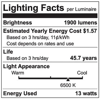 Luxrite LED 4' T8 Universal 13W Shatter Proof Ballast Compatible Light Tube, G13 Base, 1950 Lumens, 6500K - Daylight, 83 CRI, Frosted White Finish, Pack of 5  (LR34194)
