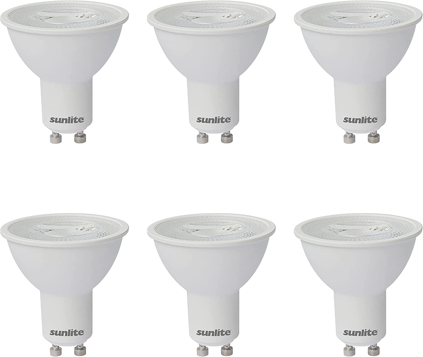 Sunlite 80528 LED MR16 Reflector Spotlight Bulb, 7 Watts (50W Halogen Bulb Replacement) 120 Volt, 550 Lumen, 35° Flood Beam, GU10 Base, Dimmable, ETL Listed, 5000K Daylight, 6 Count