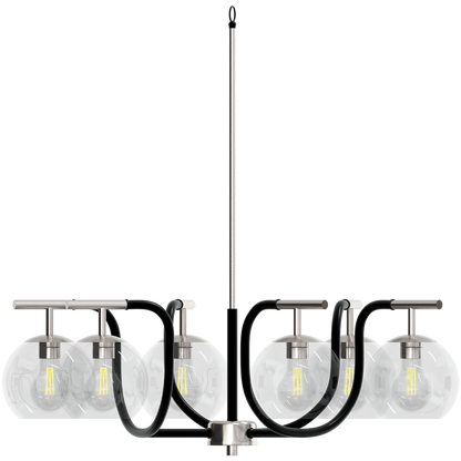 Rotondo Six Light Modern Chandelier Fixture with Glass Shades