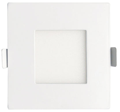 Luxrite LED 3" Mini Panel Square Smooth Canless Wafer Spotlight, 8W, 540 Lumens, Color Selectable - 2700K/3000K/3500K/4000K/5000K, 80 CRI, White Finish, Dimmable, Pack of 3 (LR23754)